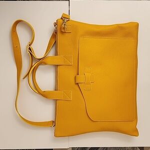 Terrida The 1088 Venetian Leather Large Tote in Curry (Golden Yellow)